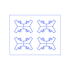 Layouts Open Offices Clusters X Shape Outline Icon Svg Set, Free Vectors File